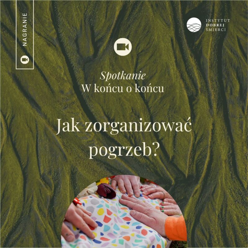 Ręce dotykające kolorowej trumny