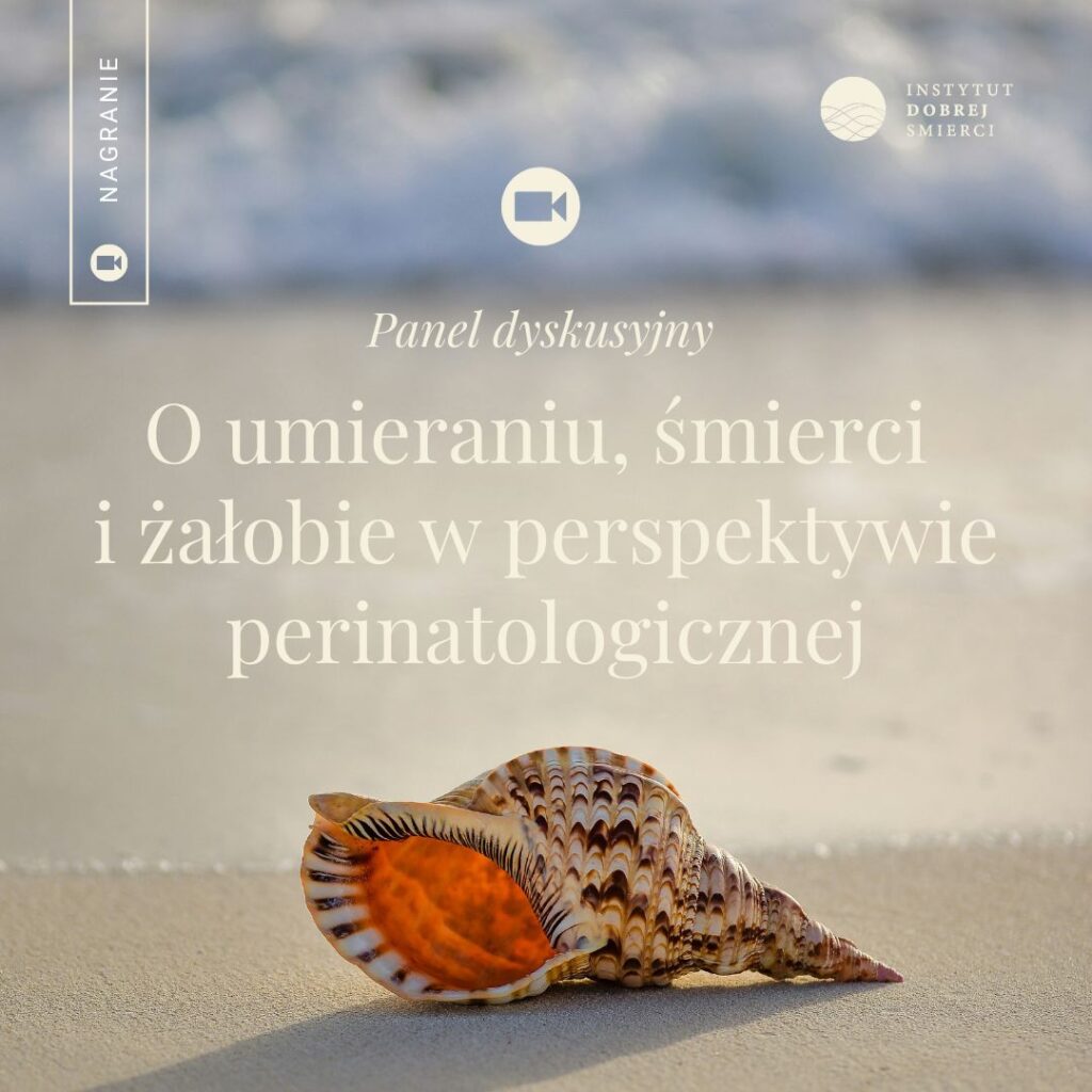 muszla na brzegu morza i napis w kolorze kremowym