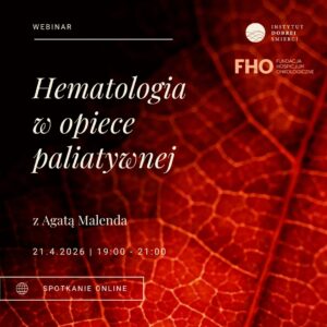 czerwony liść i kremowe napisy