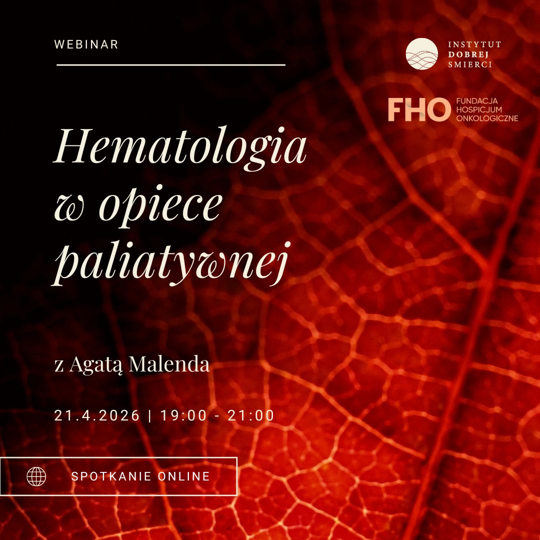 czerwony liść i kremowe napisy