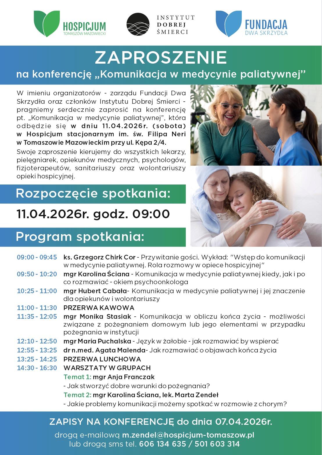 ogłoszenie z czarnymi napisami białym tłem i ramkami wypełnionymi kolorami zielonym i niebieskim