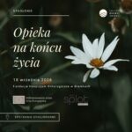 biały kwiatek na zielonym tle i napisy